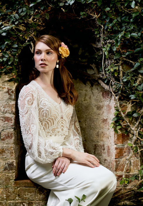 Coline topper by Catherine Deane, available at The Little Bridal Boutique