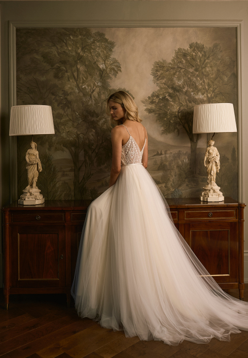 Delmont Gown £1,650 (size 8 sample to try) Delmont gown by Catherine Deane at The Little Bridal Boutique