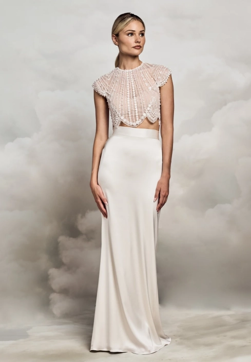 Devyn topper by Catherine Deane at The Little Bridal Boutique